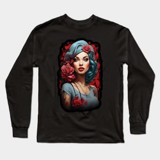 Pin Up Modern Classic Art Long Sleeve T-Shirt